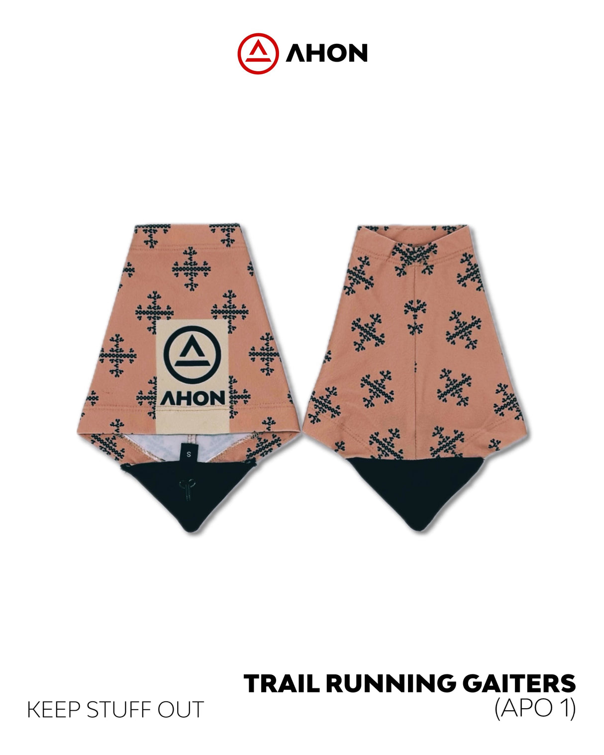 Apo 1 Trail Running Gaiters displayed flat, showing design and fabric texture.