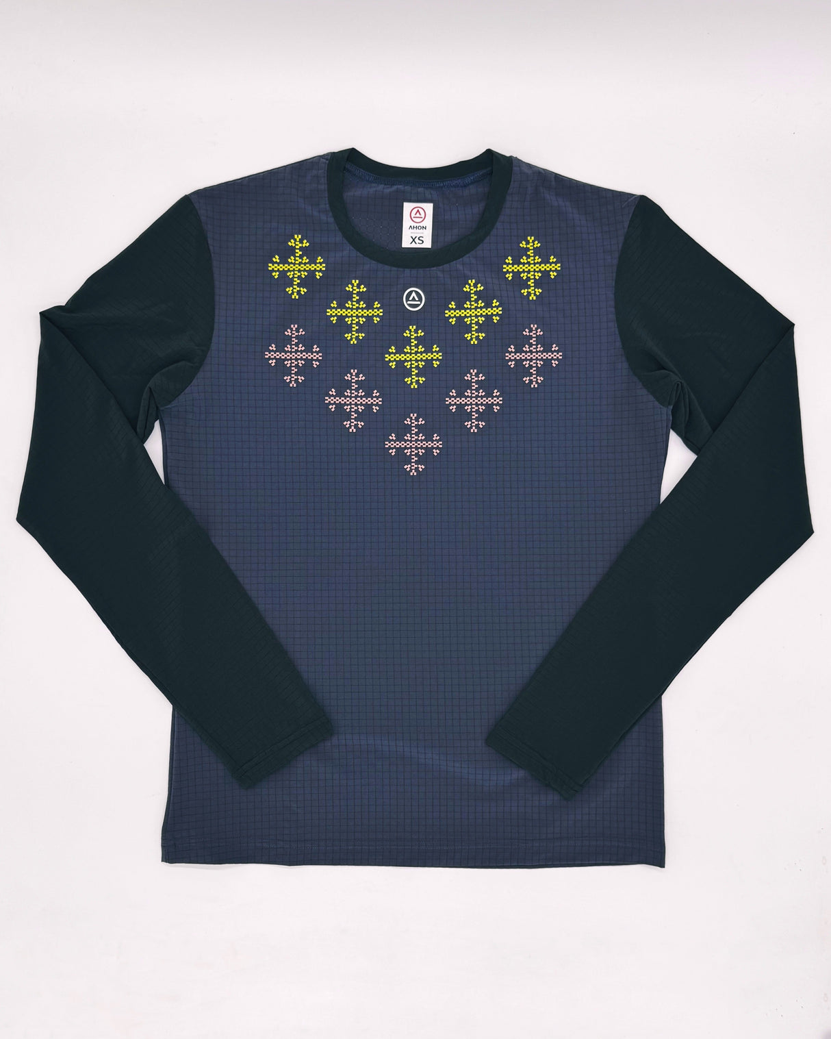 Flatlay of Apo Super Light LS Shirt in Dark Purple with Filipino-inspired print front design