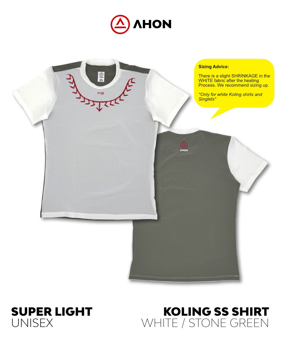 Ahon lightweight running shirt front and back view