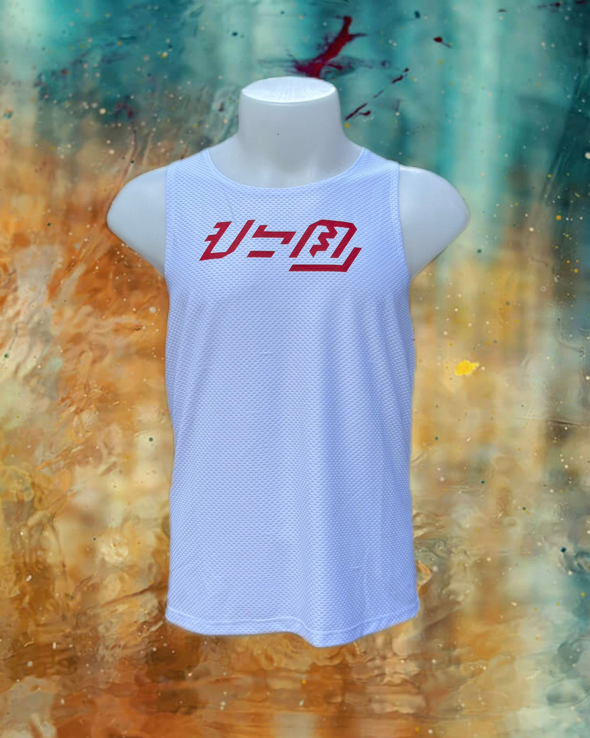 Ahon KSU Singlet 2 displayed with a nature-inspired background