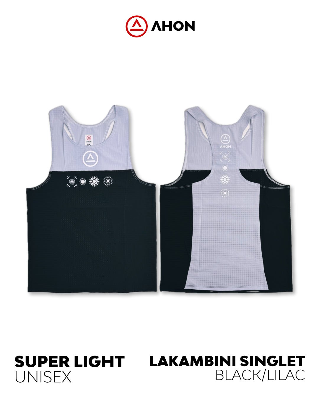 Lakambini Super Light Singlet (black/lilac) - unisex - Ahon.ph