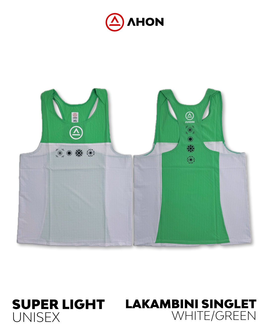 Lakambini Super Light Singlet (white/green) - unisex - Ahon.ph