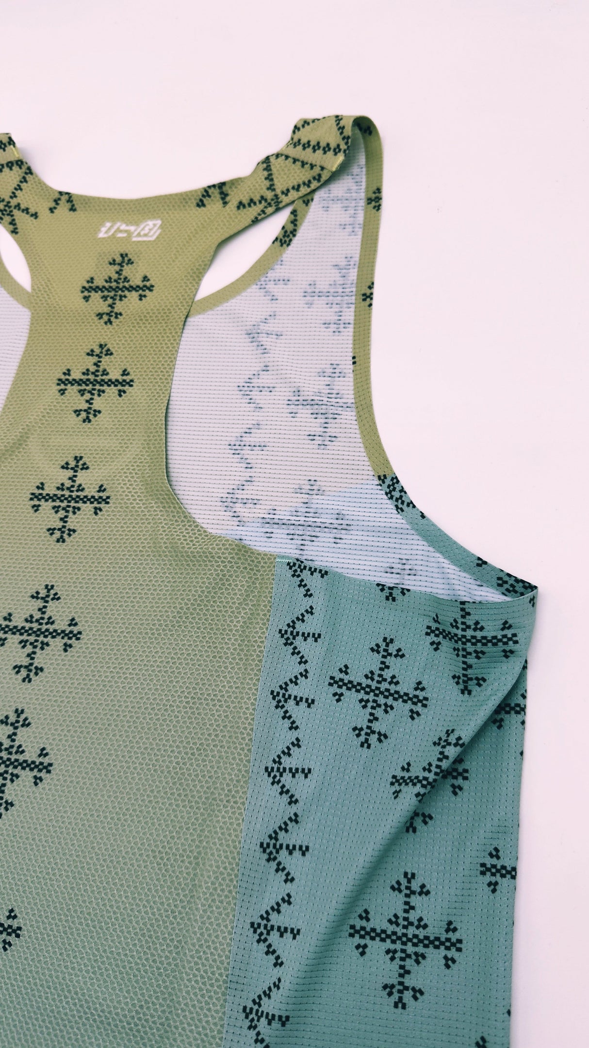 Back view of Singlet Pro Colorway 2 showing racerback cut and breathable lightweight fabric