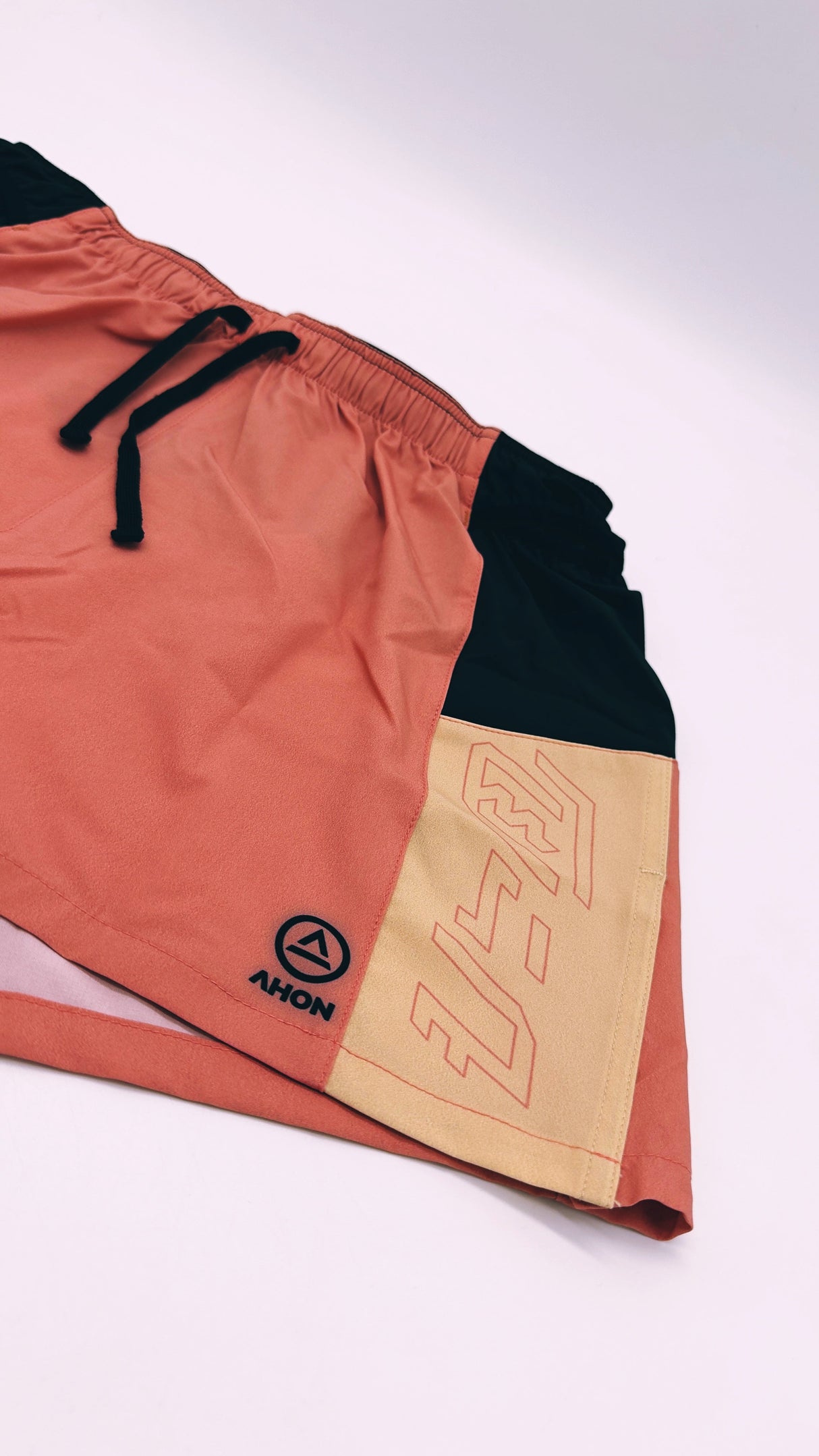 Flatlay of Ahon Trail running Shorts Pro