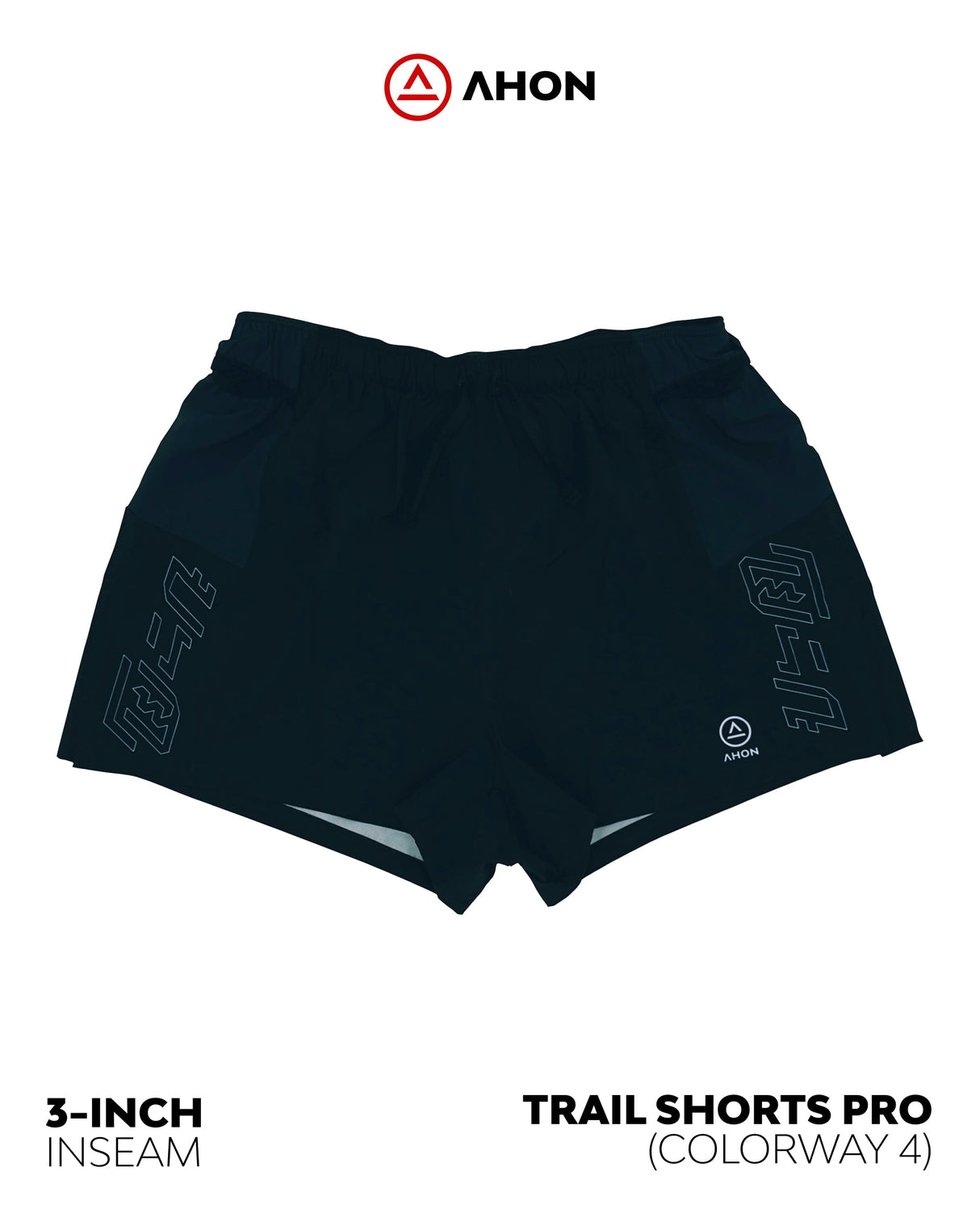 flatlay of Ahon Trail Shorts Pro (Colorway 4), front view