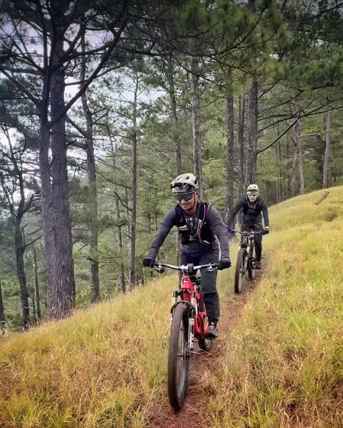 male enduro mountain bikers at mount ugo, wearing ahon apo and uleyan super light LS shirts