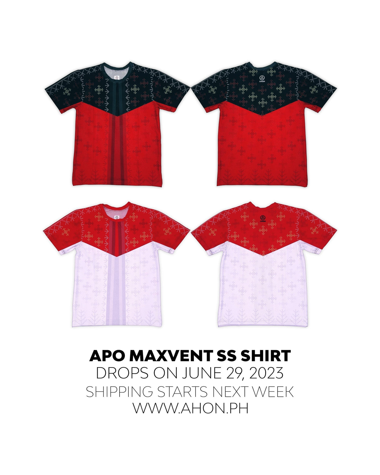 Apo Maxvent SS Shirt (white / red) - dri fit mesh - Ahon.ph