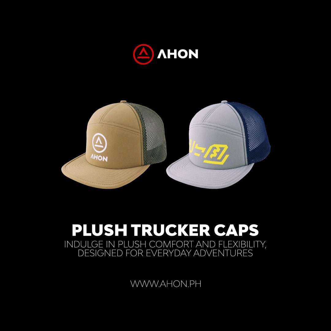 Baybayin Plush Trucker Cap (gray / navy) - Ahon.ph