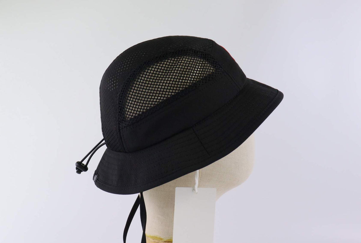 Side profile of Ahon Logo Bucket Hat showing soft brim and panel shape