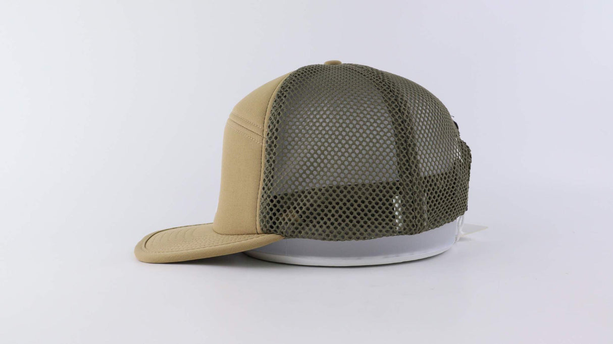 Logo Plush Trucker Cap (brown / green) - Ahon.ph