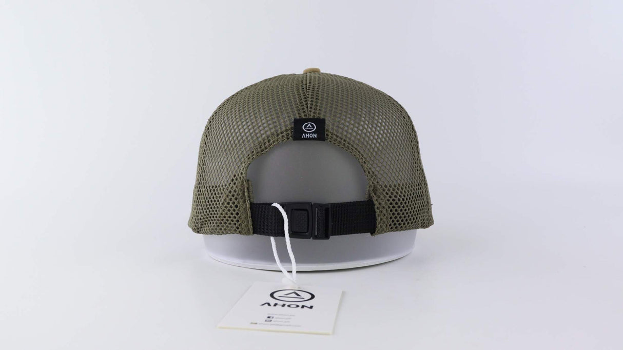 Logo Plush Trucker Cap (brown / green) - Ahon.ph