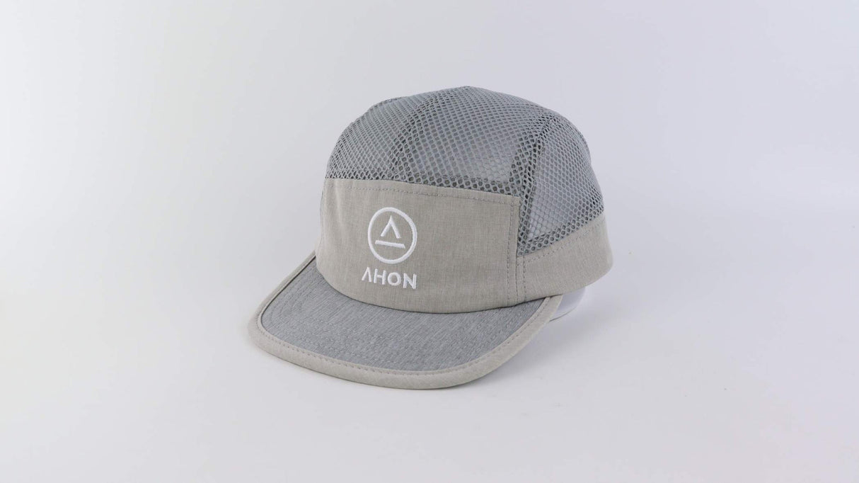 Close-up of Ahon Logo Running Cap mesh and stitching