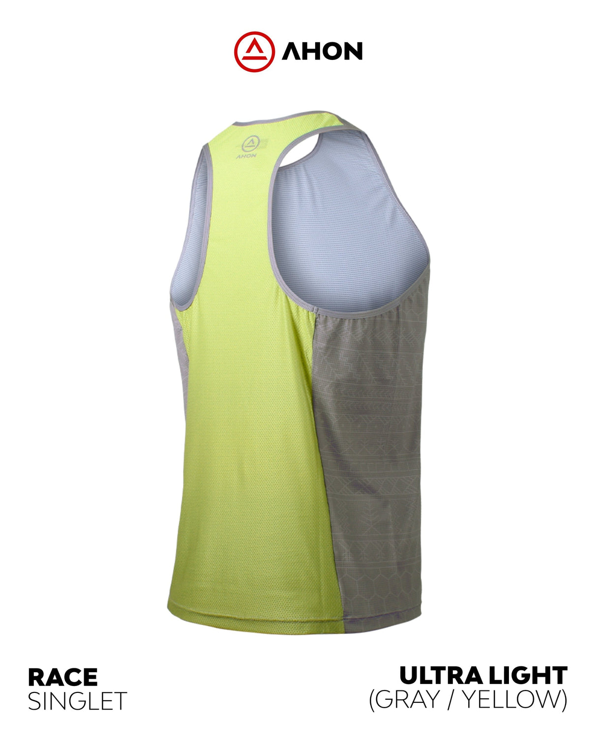 Rear view of the Ahon Ultra Light Singlet showcasing athletic fit and breathable fabric.