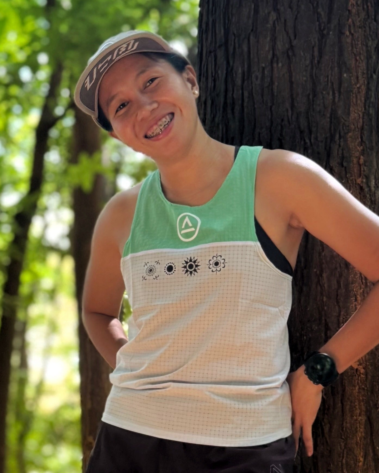 Lakambini Super Light Singlet (white/green) - unisex