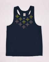 Full front view of Apo Super Light Singlet showing breathable fabric and signature print.