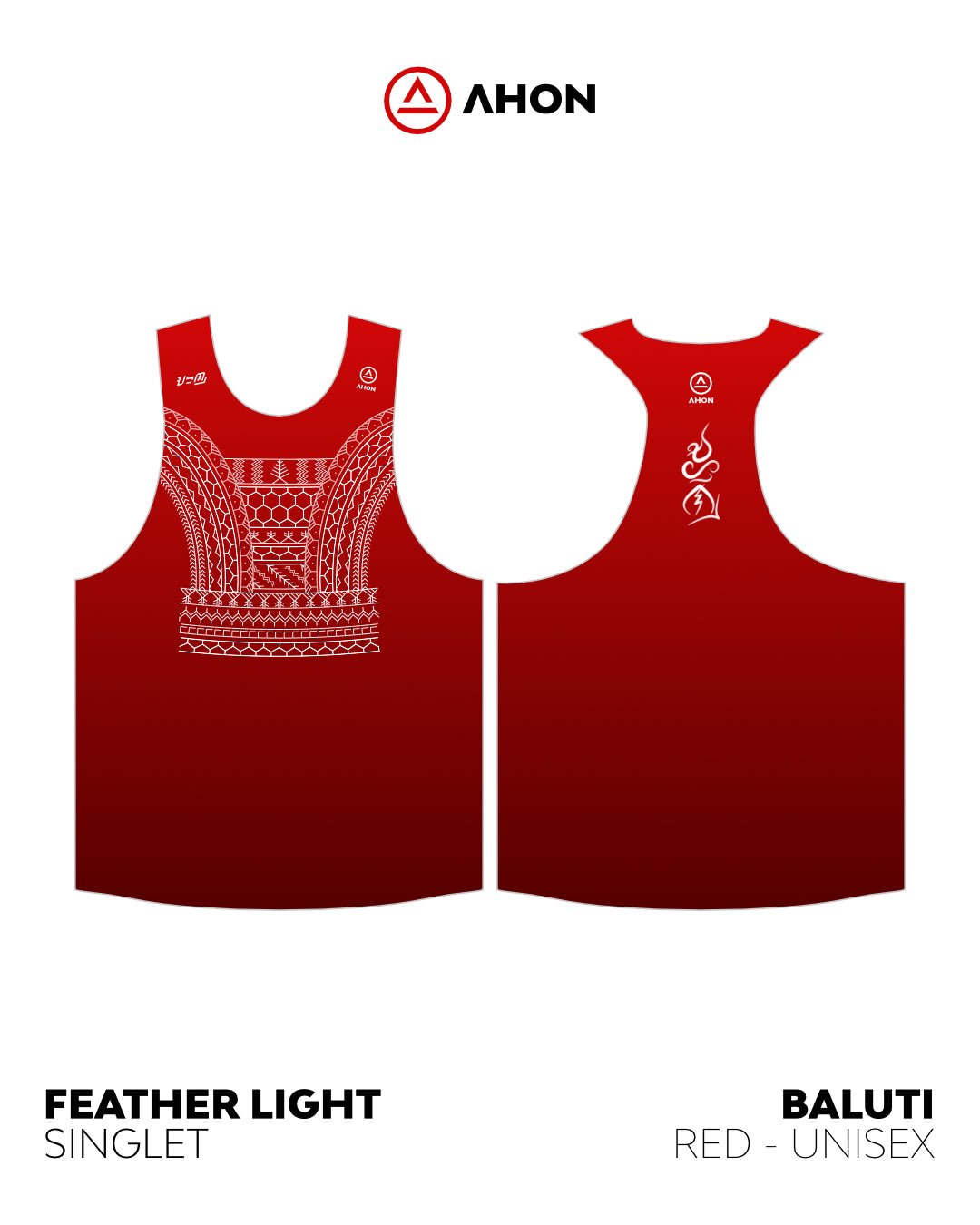 Feather Light Baluti Singlet — Red - Ahon.ph