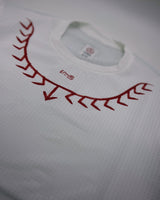 Detailed shot of Ahon Koling White long sleeve trail shirt
