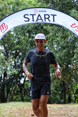 Ahon Koling Super Light Shirt in action on the trail — designed for sweat, heat, and elevation gain.