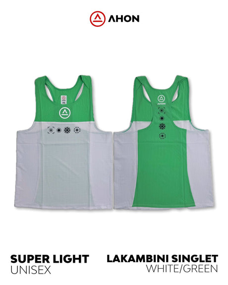 Lakambini Super Light Singlet (white/green) - unisex - Ahon.ph
