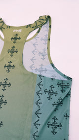 Back view of Singlet Pro Colorway 2 showing racerback cut and breathable lightweight fabric