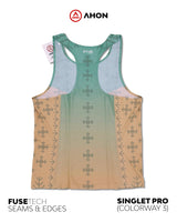 Rear view of Singlet Pro showing racerback cut and color fade
