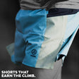 Ahon Trail Shorts Pro Colorway 2 – 5-inch split shorts in light blue and mint, shown on runner
