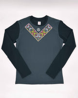 Flatlay of Super Light fabric and chest print on Uleyan shirt, highlighting breathable texture