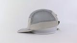 Side view of breathable gray running cap